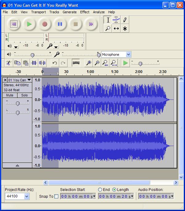 Audacity - Clip Selection Audacity - Clip Selection